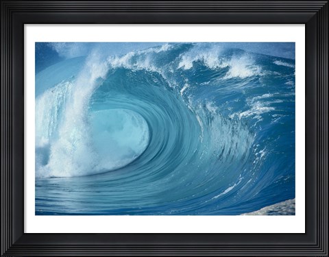 Framed Close-up of waves in the sea in turquoise Print