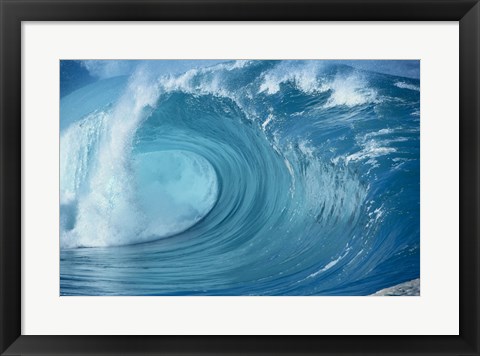 Framed Close-up of waves in the sea in turquoise Print