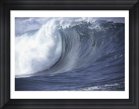 Framed Close-up of waves in the sea crashing Print