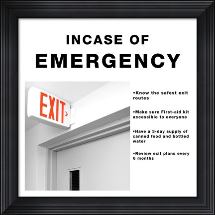 Framed In Case Of Emergency Print