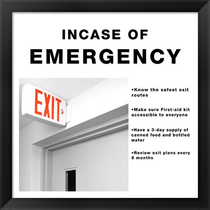 Framed In Case Of Emergency Print