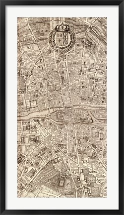 Framed Plan de la Ville de Paris, 1715 (M) Print