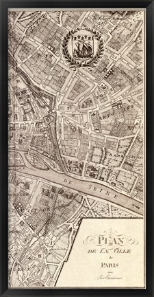 Framed Plan de la Ville de Paris, 1715 (R) Print