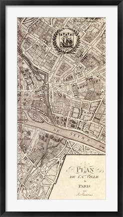 Framed Plan de la Ville de Paris, 1715 (R) Print