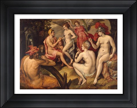 Framed Frans Floris - The Judgment of Paris - Aphrodite Print