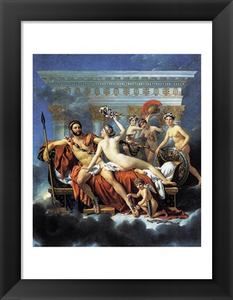 Framed Jacques - Louis David Aphrodite Ares Graces Print