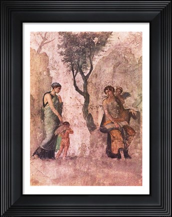 Framed La punizione di Amore Aphrodite Pompeii mural Print