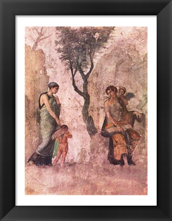 Framed La punizione di Amore Aphrodite Pompeii mural Print