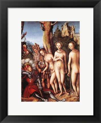 Framed Lucas Cranach D. A. - The Judgment of Paris Print