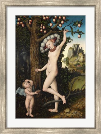 Framed Lucas Cranach the Elder - Cupid complaining to Venus Print