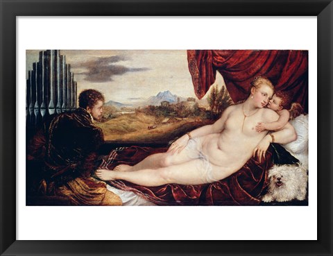 Framed Venus with the Organ Player Print