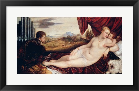 Framed Venus with the Organ Player Print