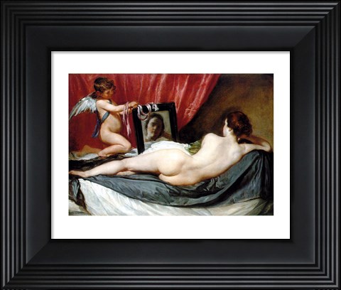 Framed Venus At Her Mirror Print