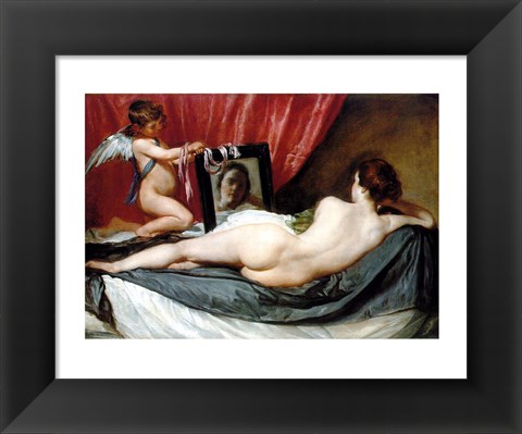 Framed Venus At Her Mirror Print