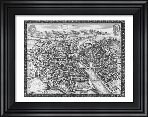 Framed 1630 Plan de Sauv Print