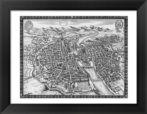 Framed 1630 Plan de Sauv Print