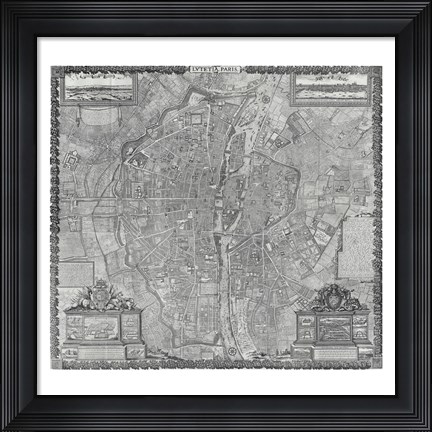 Framed 1652 Plan de Gomboust Print