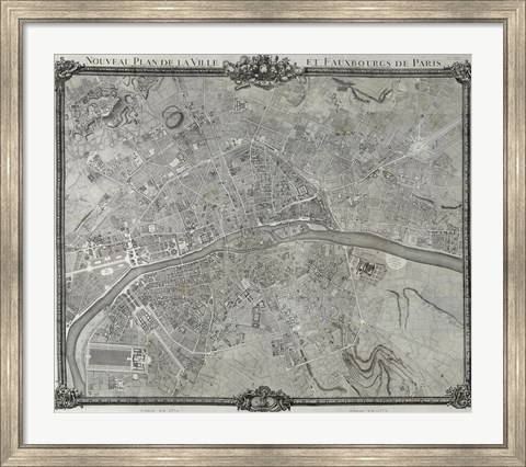 Framed 1775 Plan de Jaillot Print