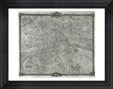 Framed 1775 Plan de Jaillot Print