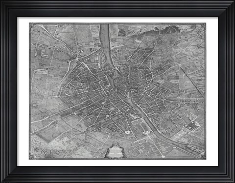Framed Plan de Turgot Print