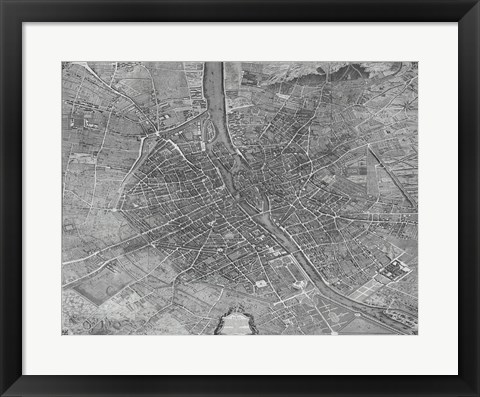 Framed Plan de Turgot Print