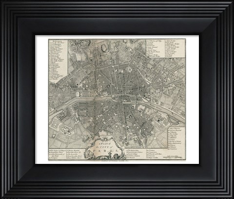 Framed Plan Paris Stockdale Print