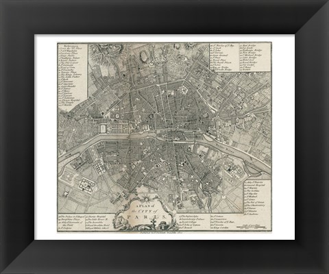 Framed Plan Paris Stockdale Print