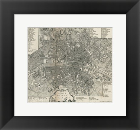 Framed Plan Paris Stockdale Print