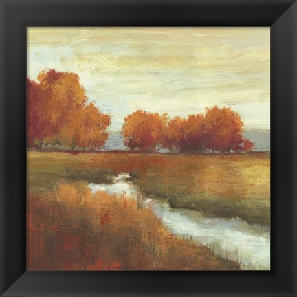 Framed Orange Treescape Print