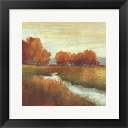 Framed Orange Treescape Print