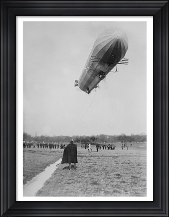 Framed Blimp, Zeppelin, In Flight Print
