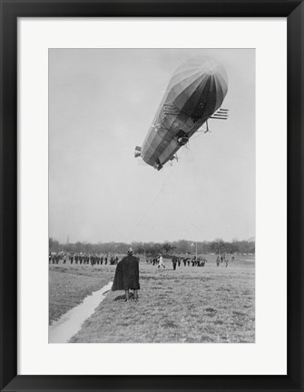 Framed Blimp, Zeppelin, In Flight Print