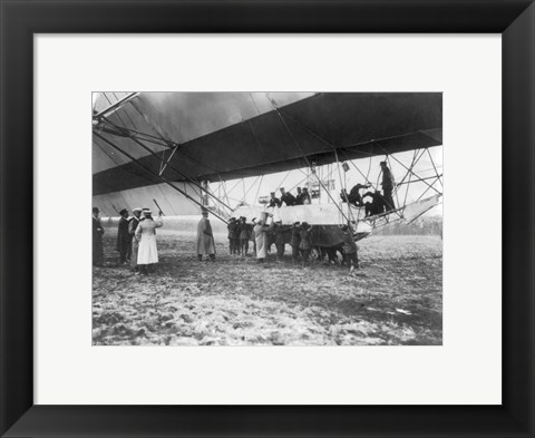 Framed Zeppelin Landing in Presence of Count Zeppelin and Crown Prince Print