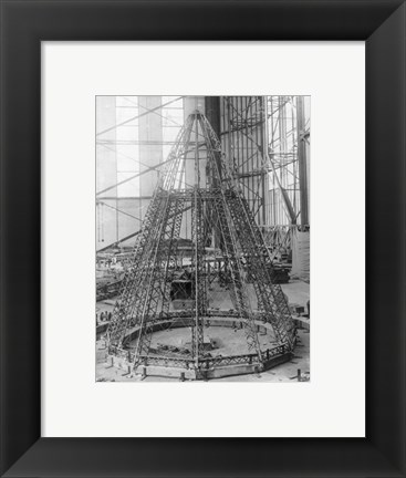 Framed Rear Frame Constructing New German Zeppelin Print