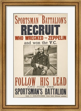 Framed Sportsman Battalion&#39;s Recruit Poster Print