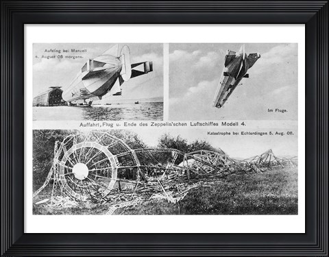 Framed Zeppelin&#39;s Chen Luftschiffes Modell 4 Print