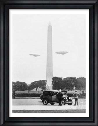 Framed U.S. Army Blimps, Passing over the Washington Monument Print