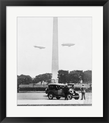 Framed U.S. Army Blimps, Passing over the Washington Monument Print