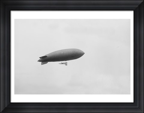 Framed Blimp Over Police Games Print