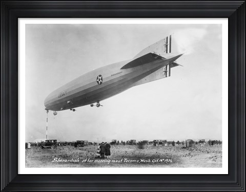 Framed Shenandoah at Her Mooring Mast Tacoma, Washington Print
