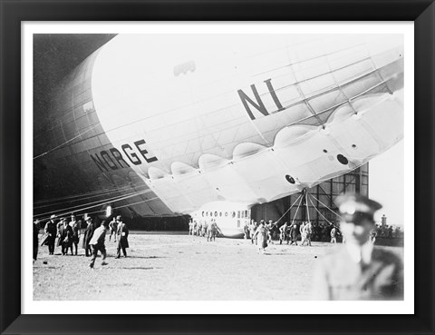 Framed Norge Blimp Leaving Hanger Print