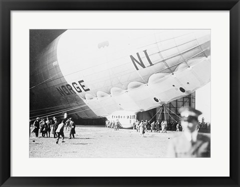 Framed Norge Blimp Leaving Hanger Print