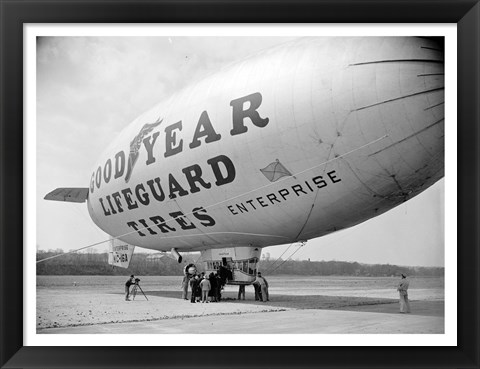 Framed Goodyear Blimp at Washington Air Post, 1938 Print