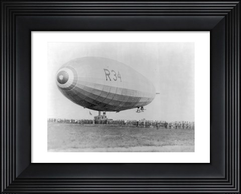 Framed Landing of British Dirigible R-34 at Mineola, Long Island, N.Y. Print
