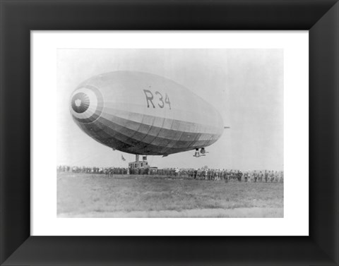 Framed Landing of British Dirigible R-34 at Mineola, Long Island, N.Y. Print