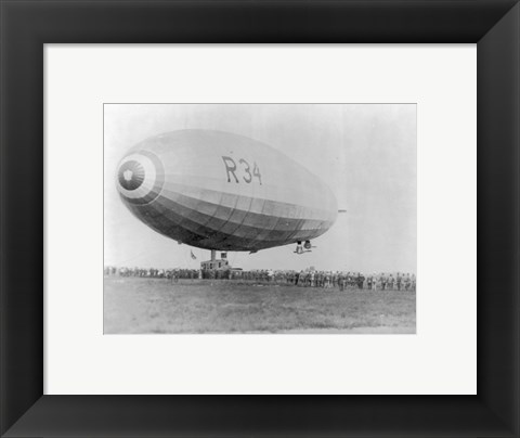 Framed Landing of British Dirigible R-34 at Mineola, Long Island, N.Y. Print