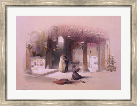 Framed Shrine of the Nativity Bethlehem April 6th 1839 Print