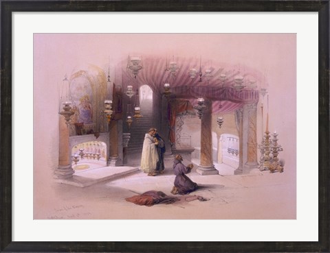Framed Shrine of the Nativity Bethlehem April 6th 1839 Print