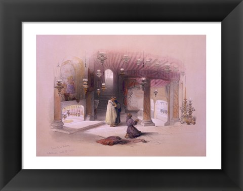 Framed Shrine of the Nativity Bethlehem April 6th 1839 Print