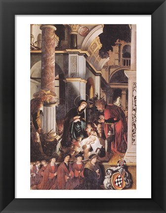 Framed Oberried Altarpiece, The Birth of Christ Print